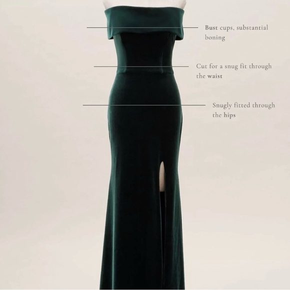 NWT BHLDN Fawn Velvet Maxi Dress Emerald Green Anthropologie - Picture 3 of 5